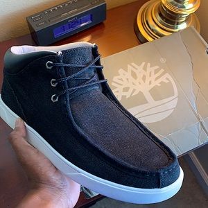 Black Denim Timberland Lows size 10